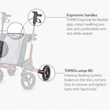  Topro Odysse Rollator 2 way easy folding - 7 Year Warranty