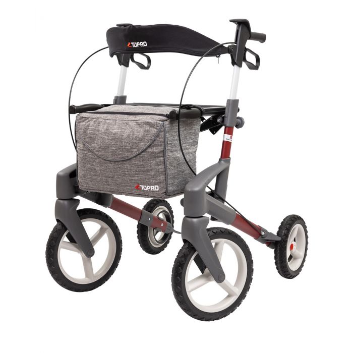 Topro Olympos ATR All terrain outdoor rollator - 7 Year Warranty-Small-Red