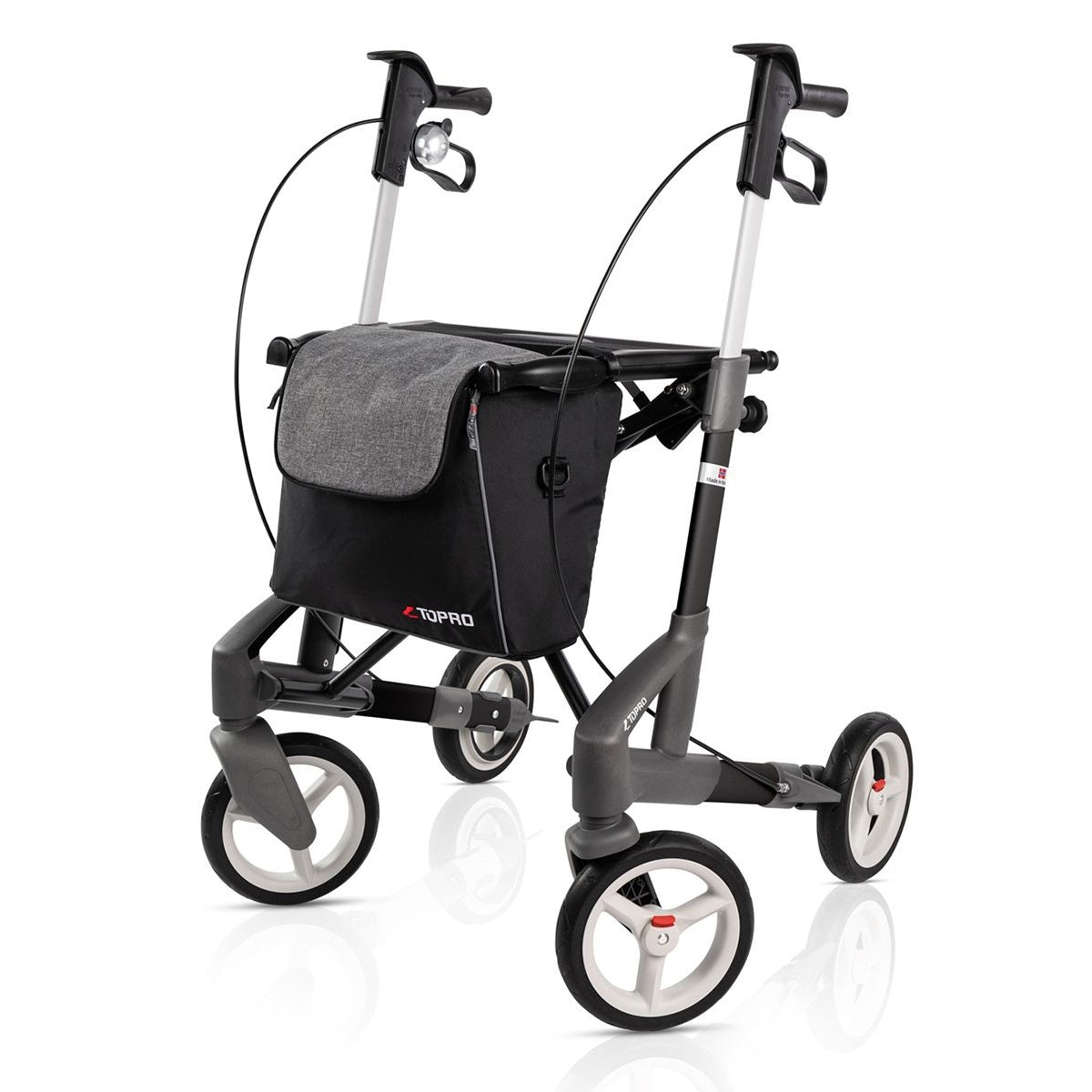 Topro Troja 5G Rollator walker backrest and 7 Year Warranty-Black-Medium