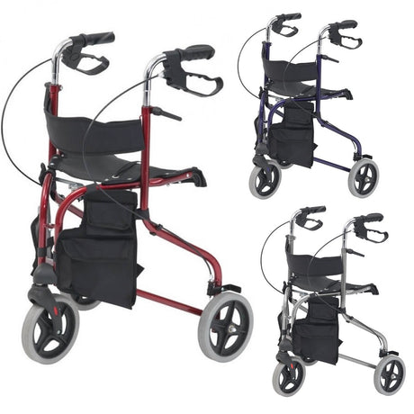 Folding Tri Walker With Seat and bag 