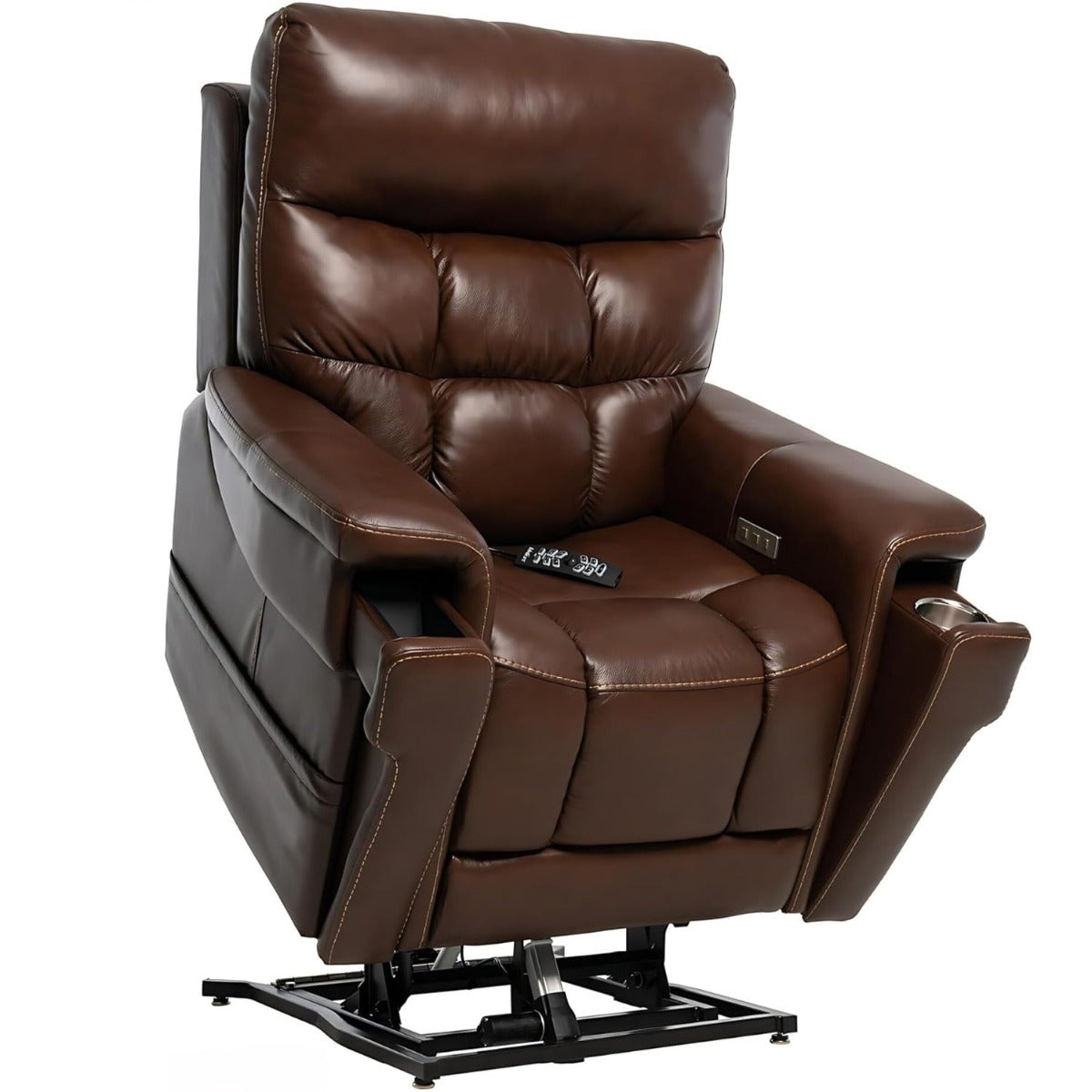 The Leather Ultra 5 Motor High leg Lift Rise Recliner Chair with Heat and Massage