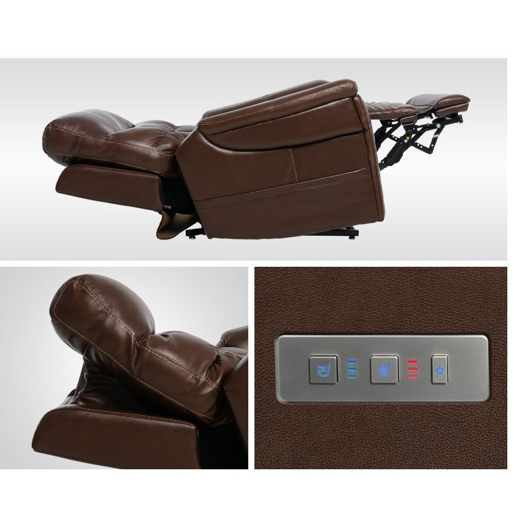 The Leather Ultra 5 Motor High leg Lift Rise Recliner Chair with Heat and Massage