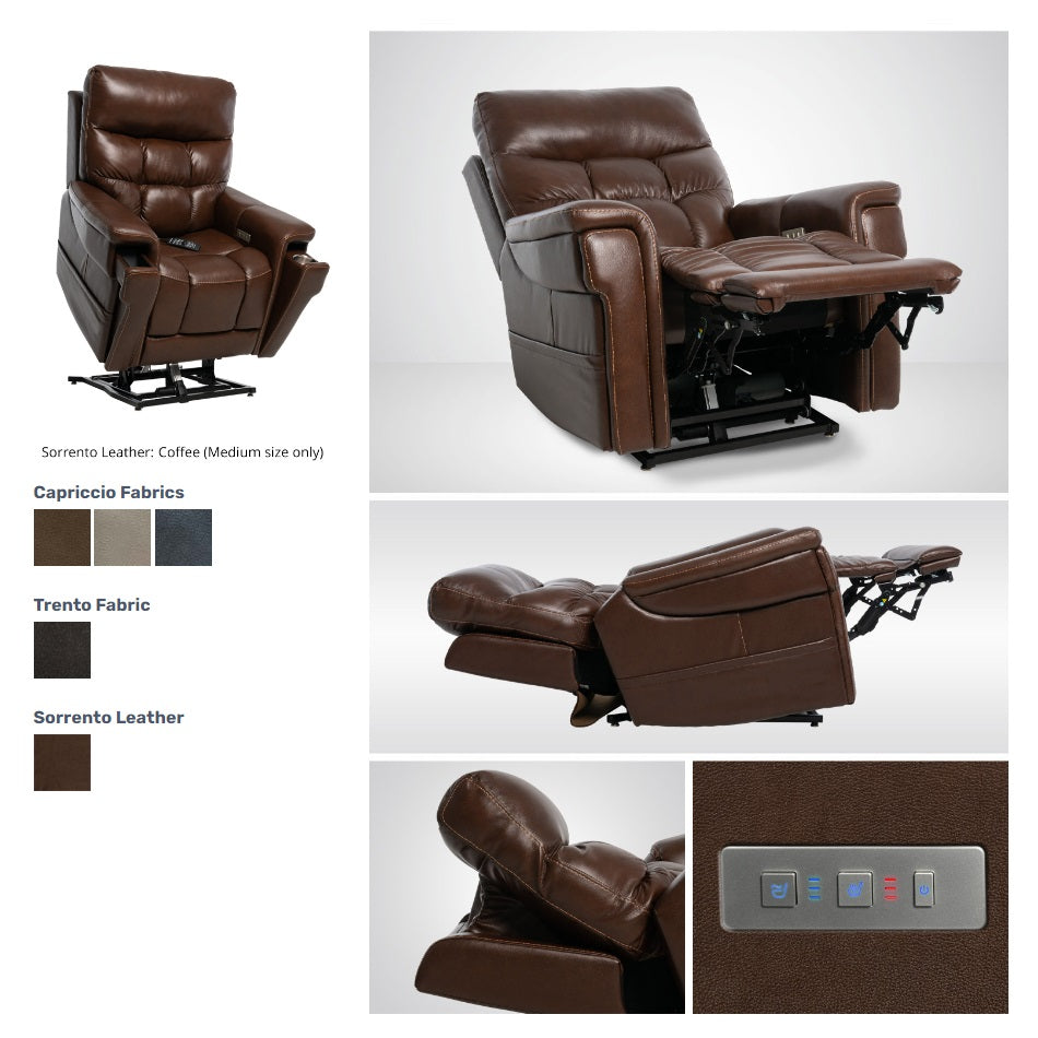 The Leather Ultra 5 Motor High leg Lift Rise Recliner Chair with Heat and Massage