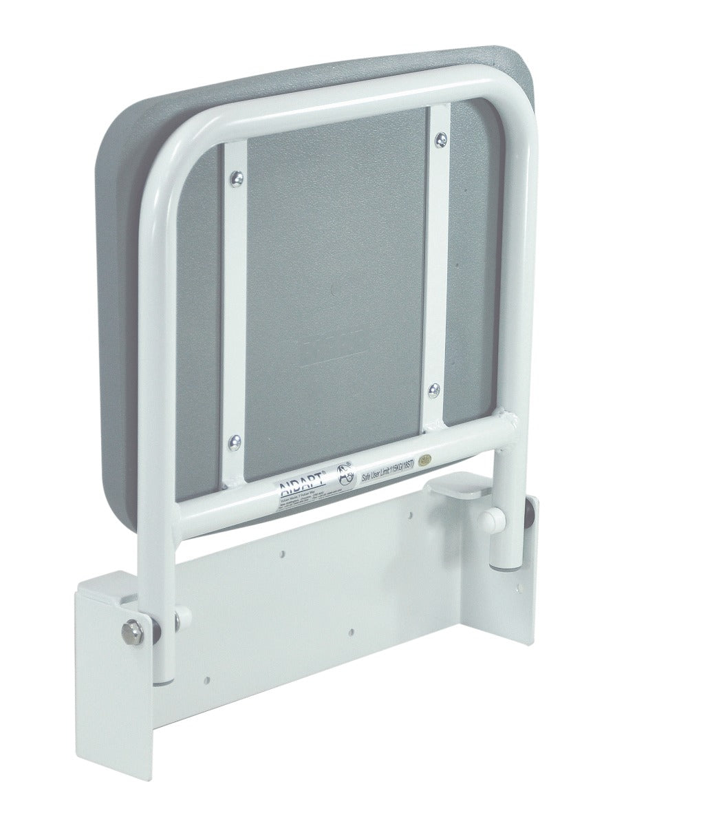 Fold down padded shower seat