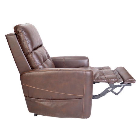 Westminster Leather Rise Recliner Chair powered headrest and lumbar - Footrest Fully Extended