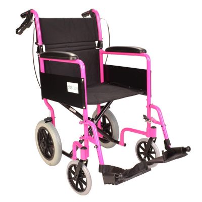 Lightweight Folding Pink Wheelchair