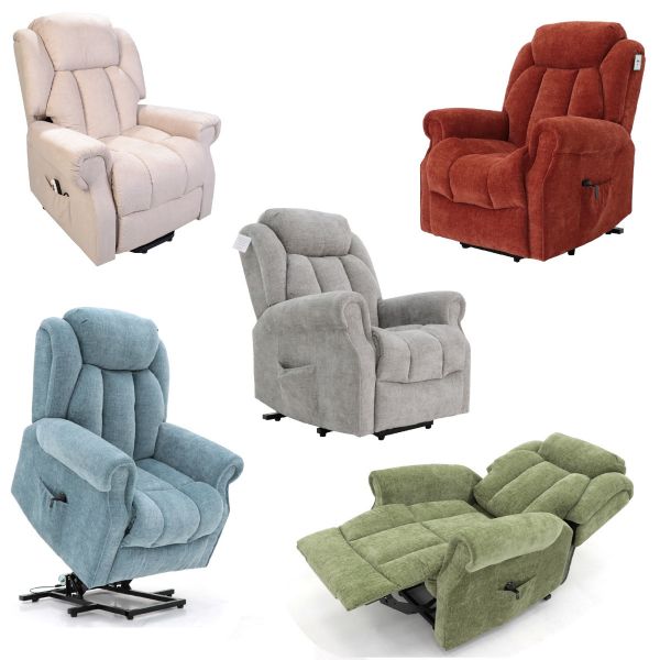 Hainworth Fabric Dual Motor Rise and Recliner Chair with Heat and Massage - Ex Demo