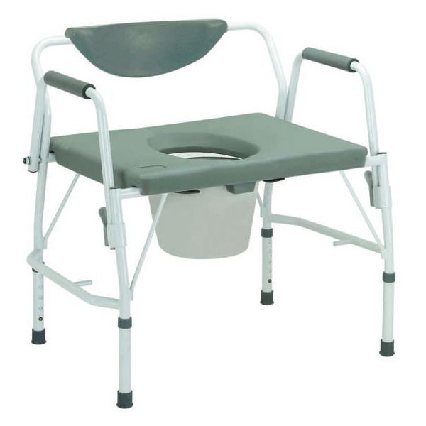 Heavy Duty Bariatric Extra Wide Steel Commode Chair - Up to 46st user Weight