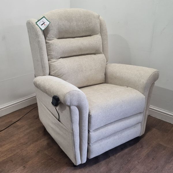 Bronte 4 motor Riser Recliner Chair Cream Fabric - NEW