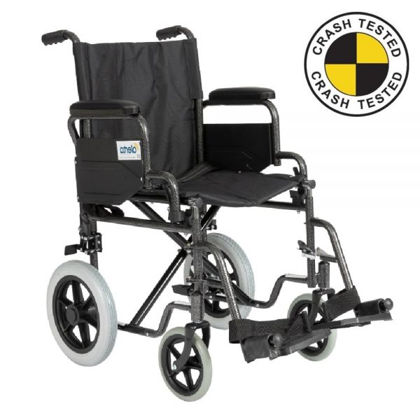 Crash tested wheelchair- Carer controlled suitable for use in a vehicle