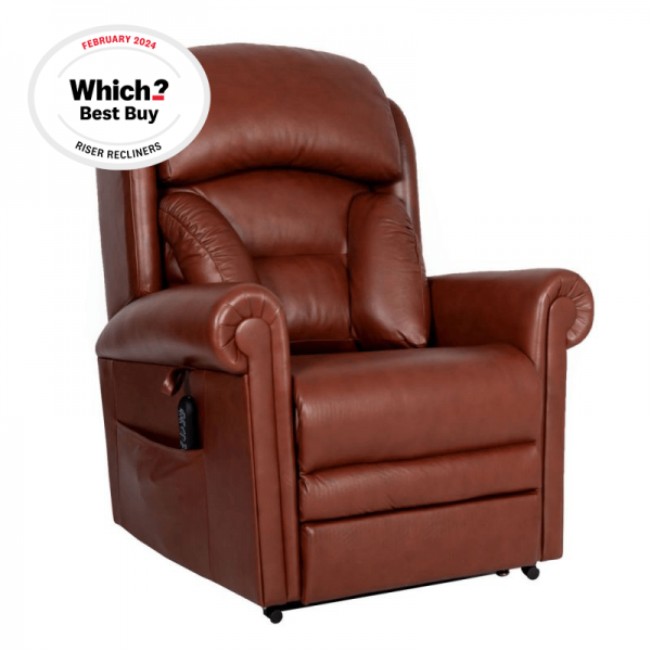Cullingworth Leather Rise Recliner Chair with Powered Headrest and Lumbar