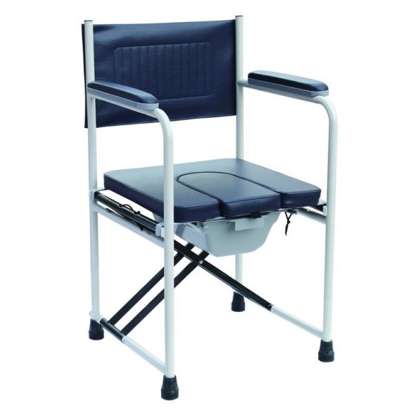 Deluxe folding padded commode chair and pan Elite Care - ECCOM2