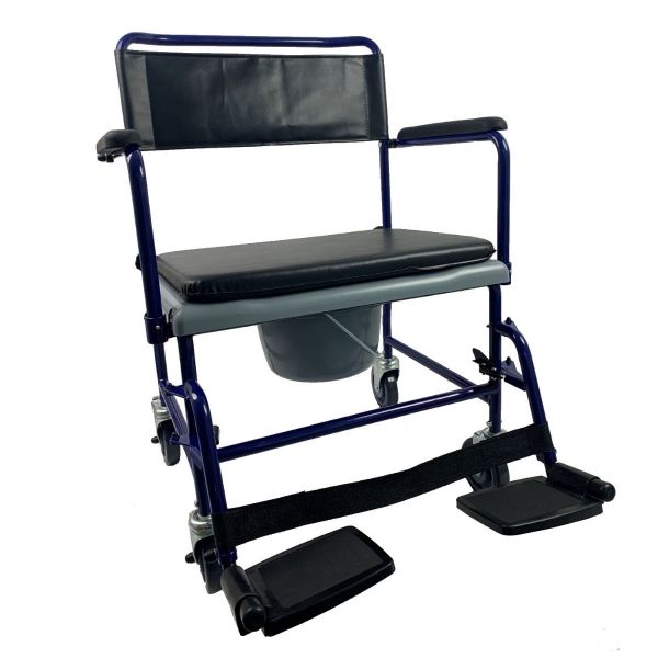 Heavy Duty Bariatric Mobile Wheeled Commode Chair - Takes up to 35 stone