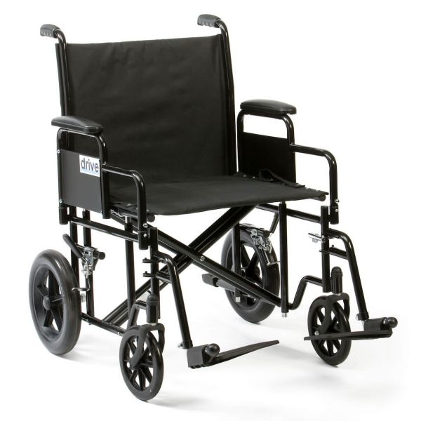 Bariatric Steel Transport Chair Extra Wide Seat Heavy Duty Wheelchair BTR22