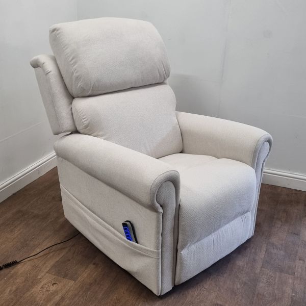 Highfield 4 motor fabric riser recliner chair - powered head and lumbar