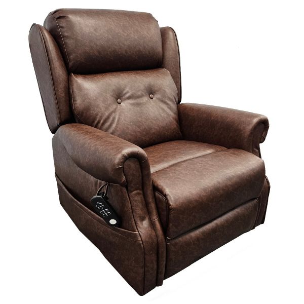 Oakworth dual motor riser recliner chair with USB and powered headrest - NEW