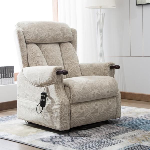 Denmark dual riser recliner chair with wooden knuckles