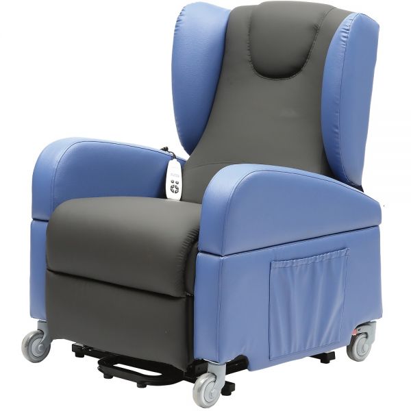 Brookfield Riser recliner chair with removeable arms and large castors