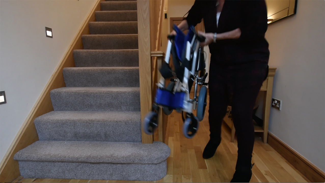 Wheelchair up stairs